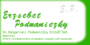 erzsebet podmaniczky business card